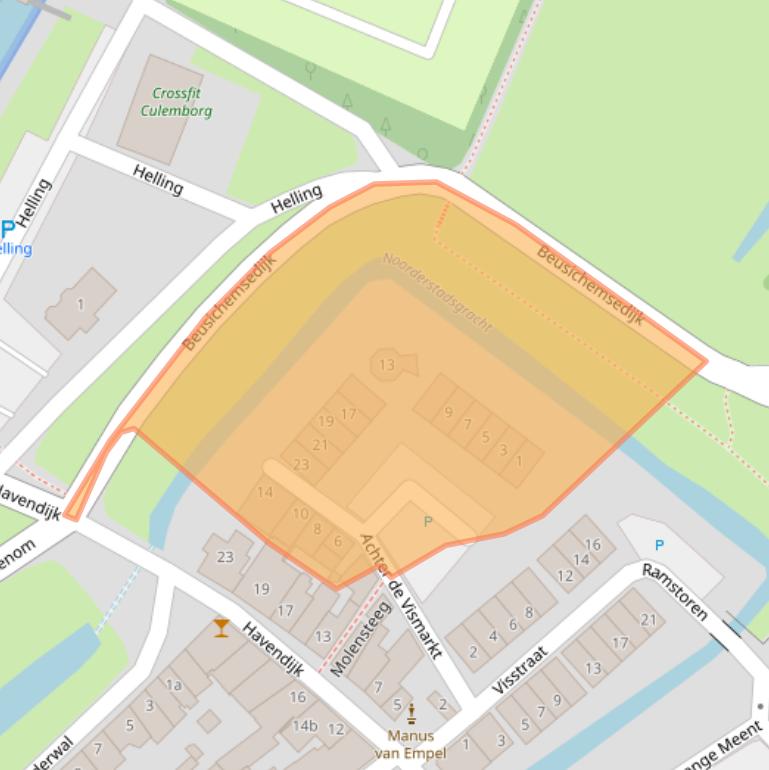 Kaart van postcodegebied 4101AD.