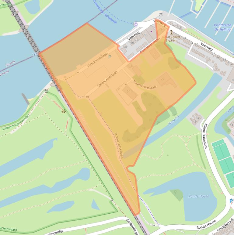 Kaart van postcodegebied 4101AM.