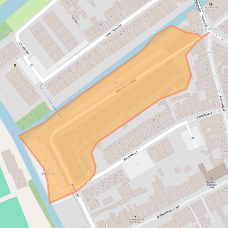 Kaart van postcodegebied 4101BA.