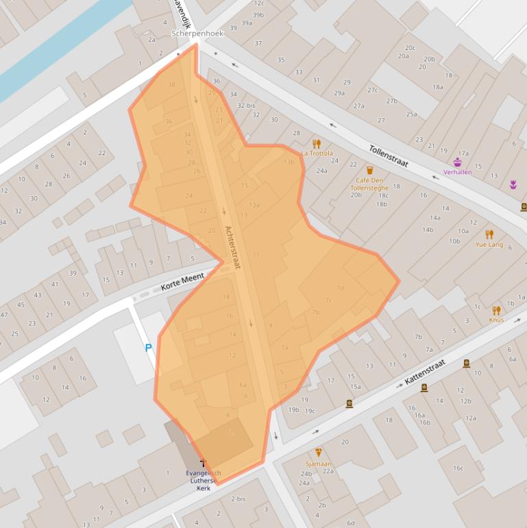 Kaart van postcodegebied 4101BB.