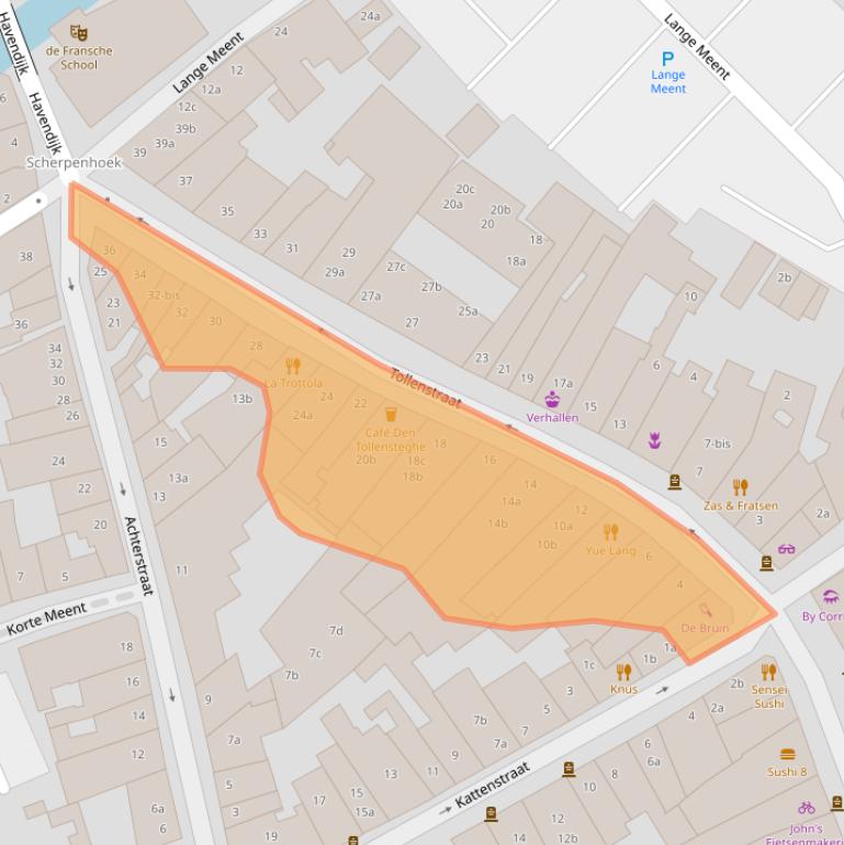 Kaart van postcodegebied 4101BE.