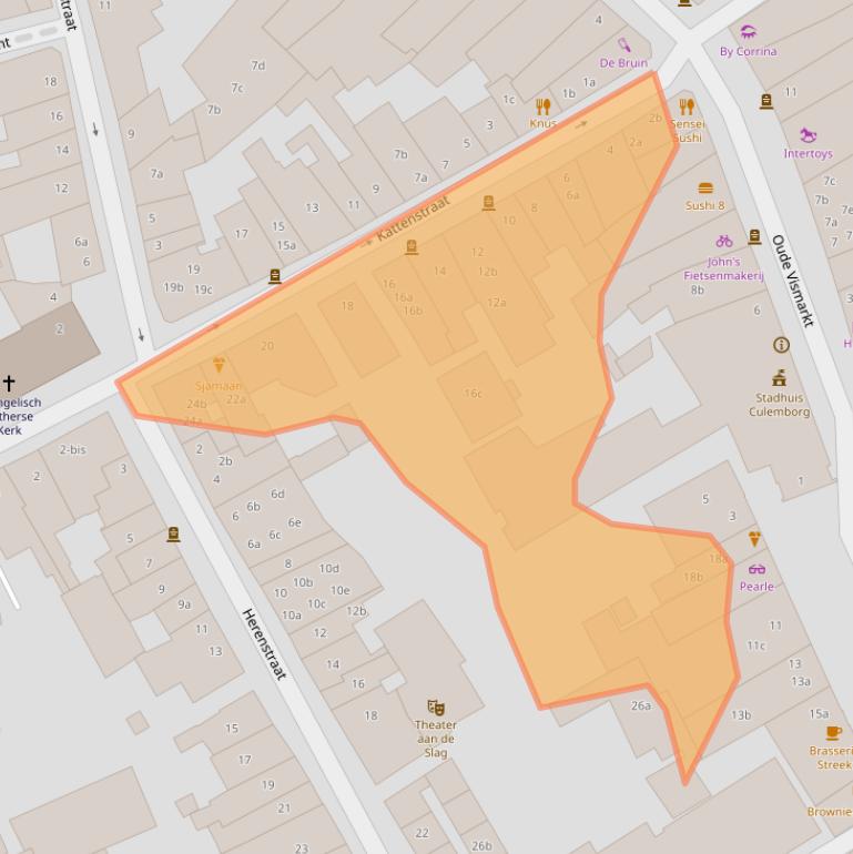 Kaart van postcodegebied 4101BM.