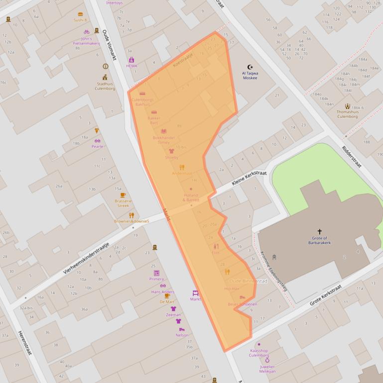 Kaart van postcodegebied 4101BX.