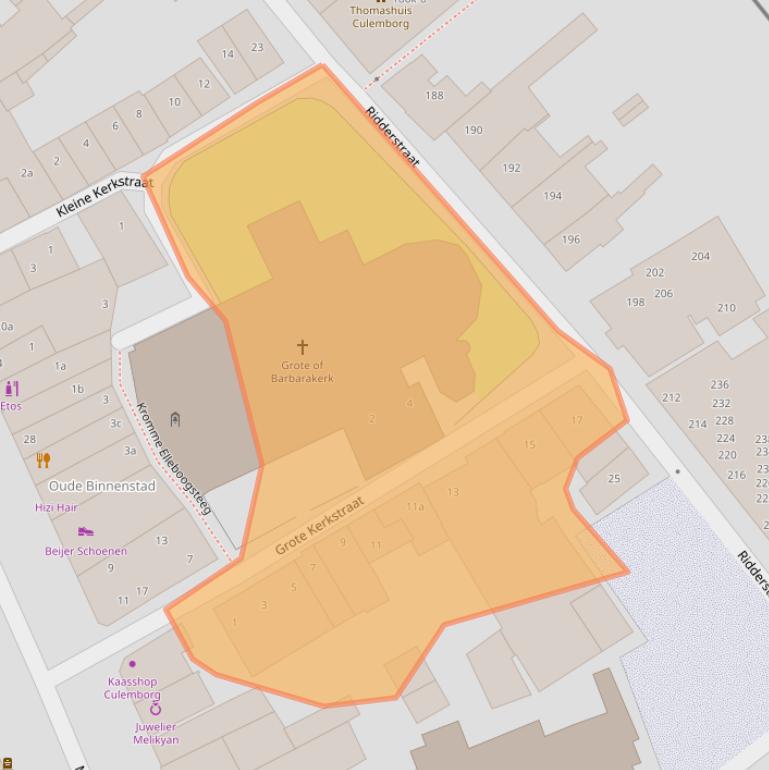 Kaart van postcodegebied 4101CB.