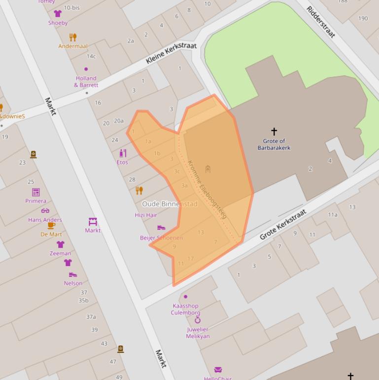 Kaart van postcodegebied 4101CD.