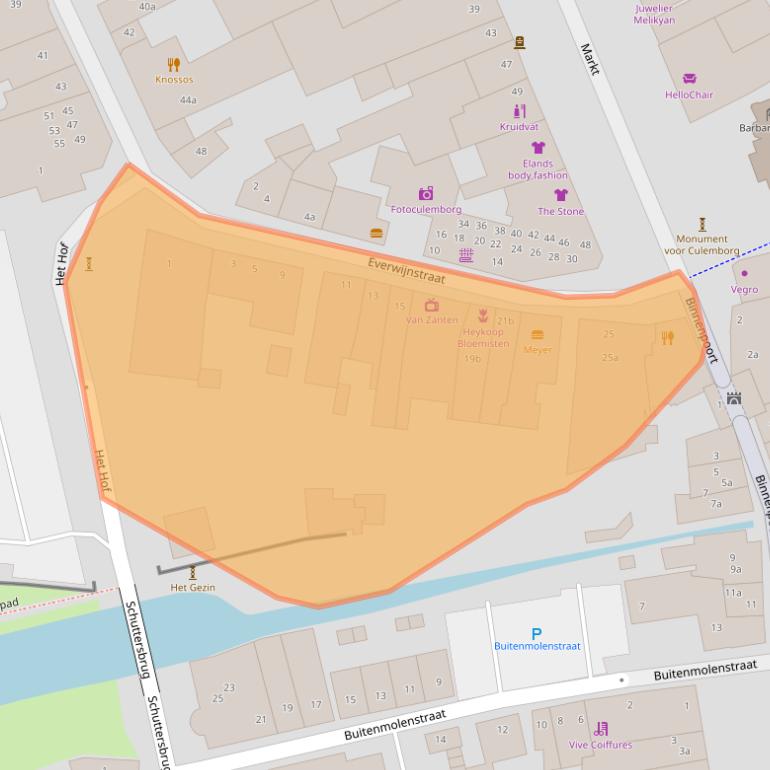 Kaart van postcodegebied 4101CE.