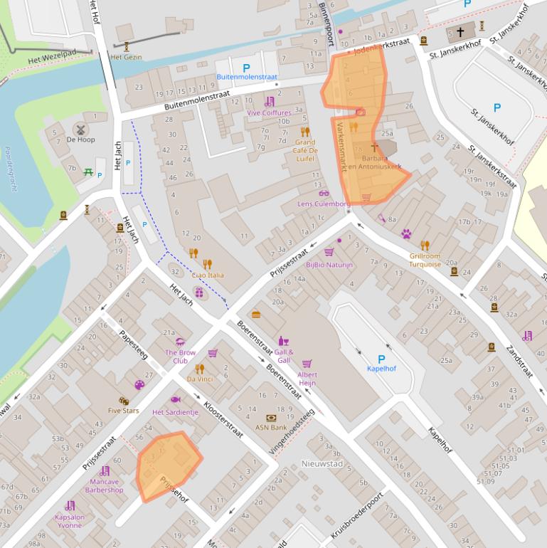 Kaart van postcodegebied 4101CL.