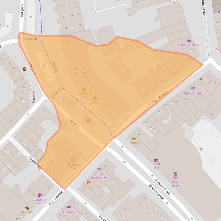 Kaart van postcodegebied 4101CM.