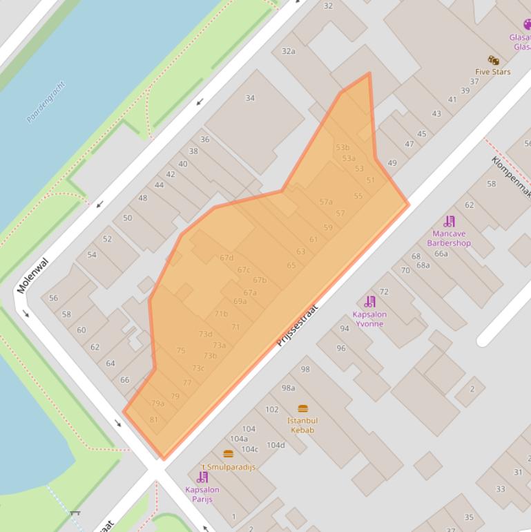 Kaart van postcodegebied 4101CP.