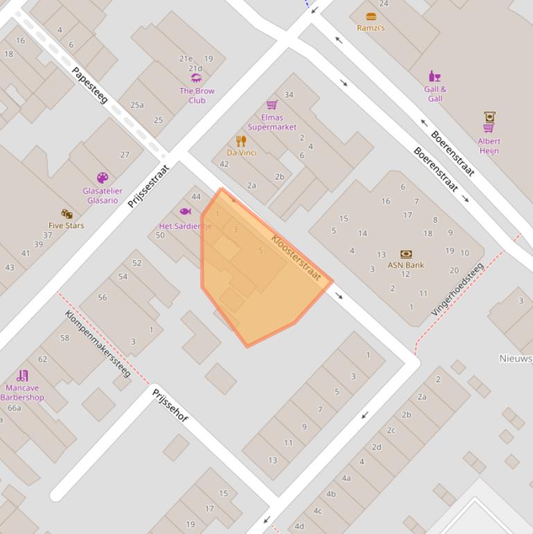 Kaart van postcodegebied 4101CT.