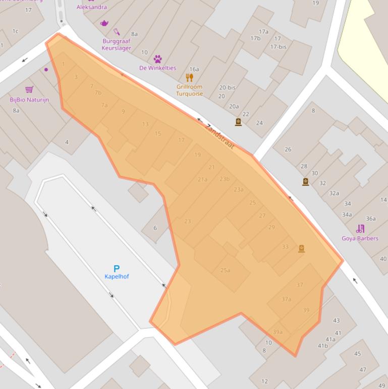 Kaart van postcodegebied 4101EC.