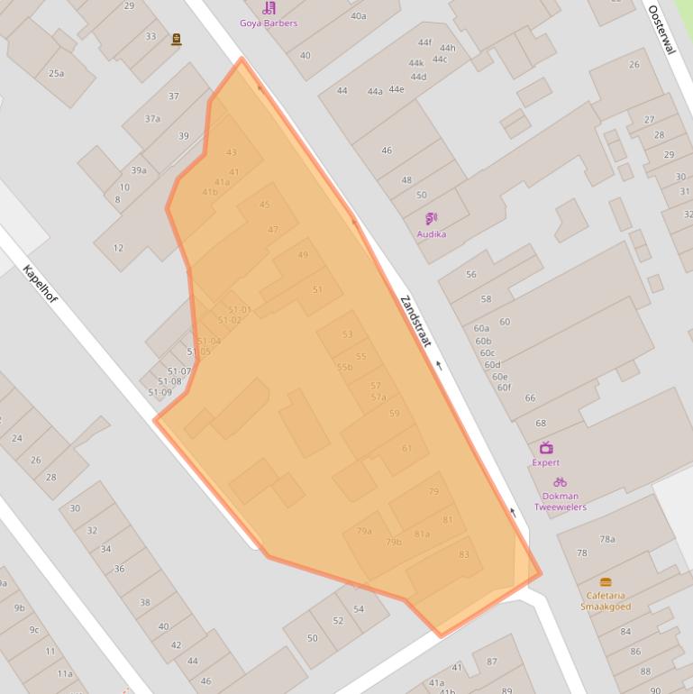 Kaart van postcodegebied 4101ED.