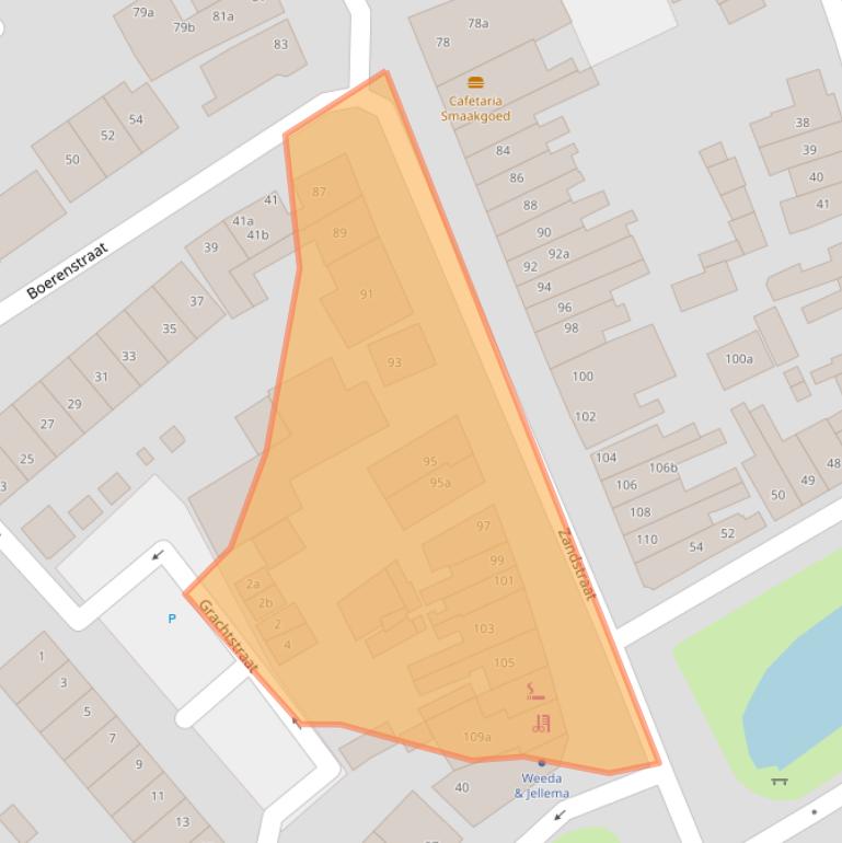 Kaart van postcodegebied 4101EE.