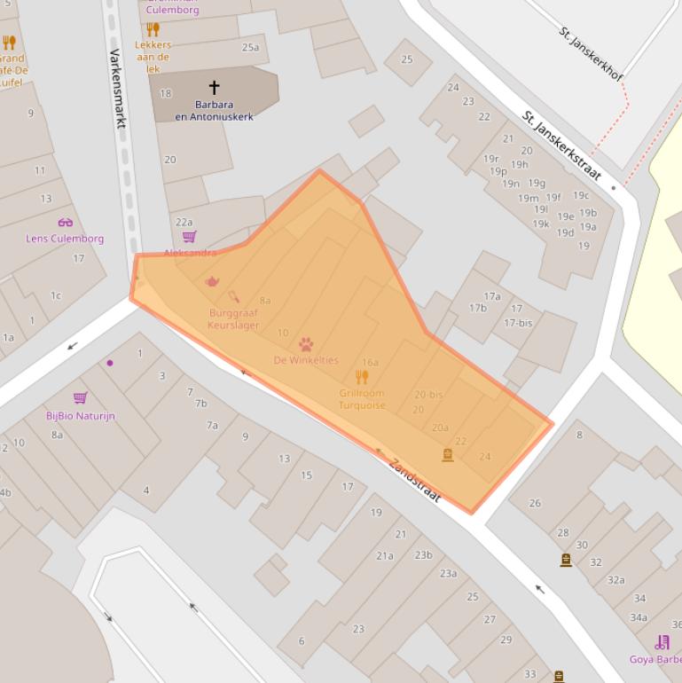 Kaart van postcodegebied 4101EG.