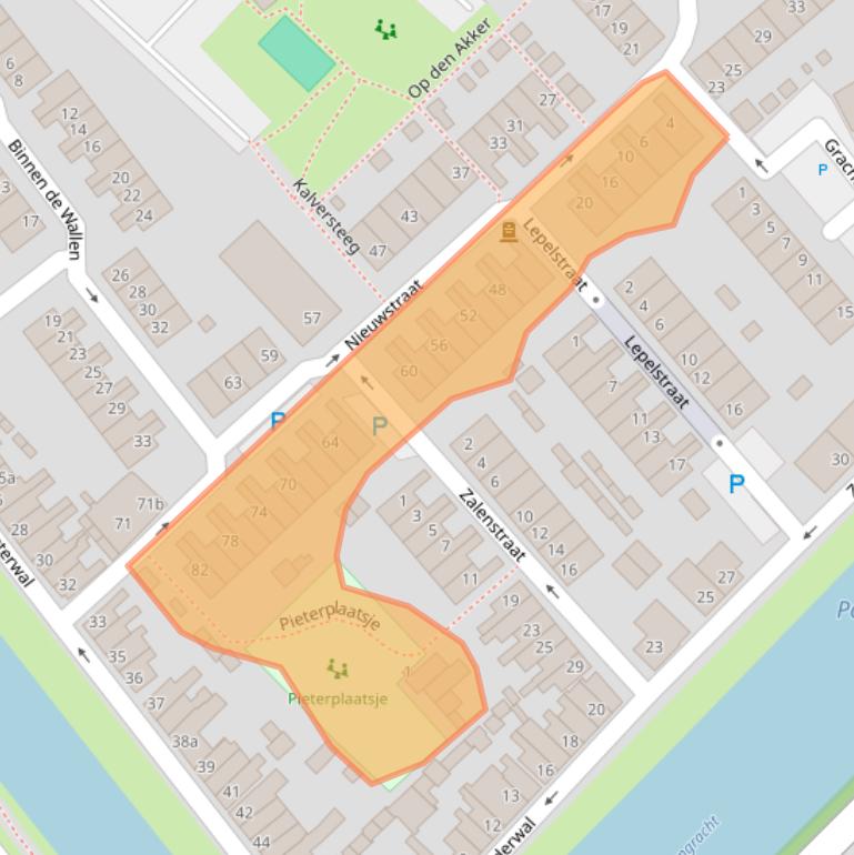 Kaart van postcodegebied 4101EP.