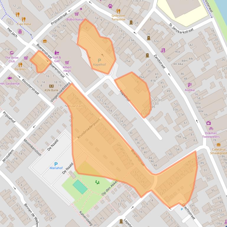 Kaart van postcodegebied 4101EX.