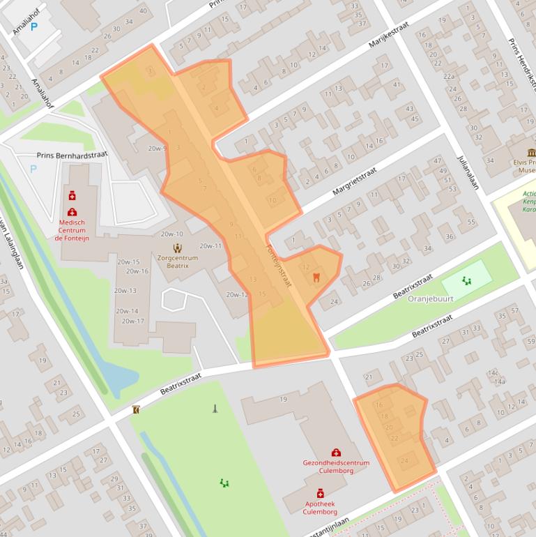 Kaart van postcodegebied 4101HZ.