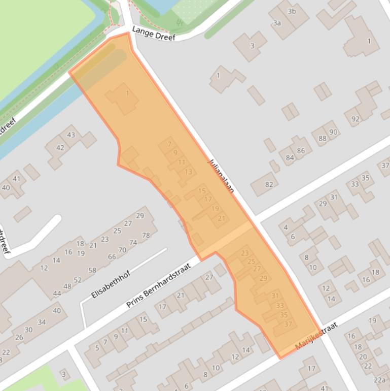 Kaart van postcodegebied 4101JA.