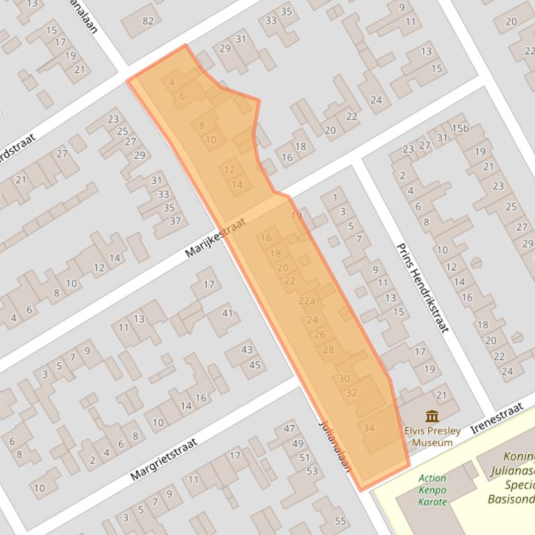 Kaart van postcodegebied 4101JC.