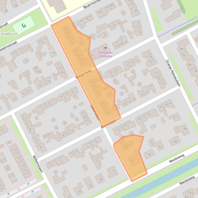 Kaart van postcodegebied 4101JD.