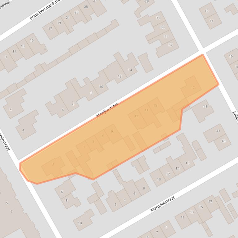 Kaart van postcodegebied 4101JE.