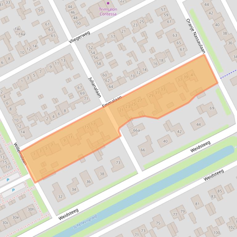 Kaart van postcodegebied 4101JN.