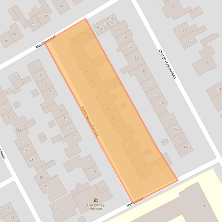 Kaart van postcodegebied 4101JW.