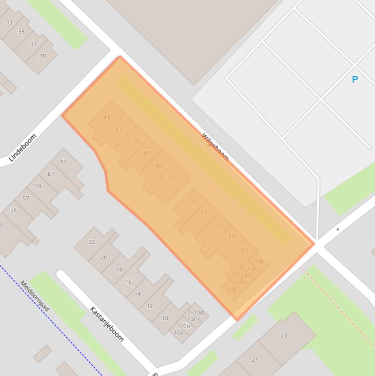 Kaart van postcodegebied 4101WK.