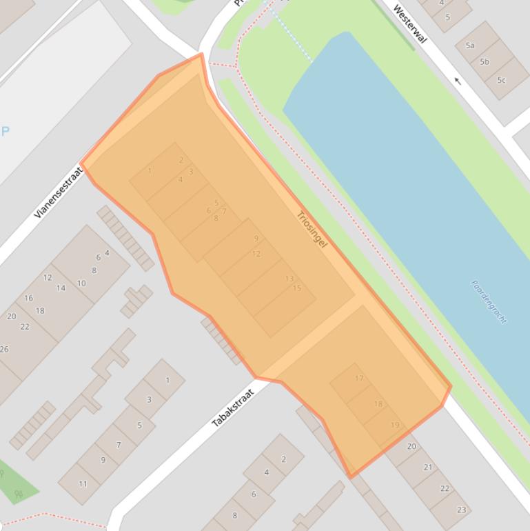 Kaart van postcodegebied 4101XB.