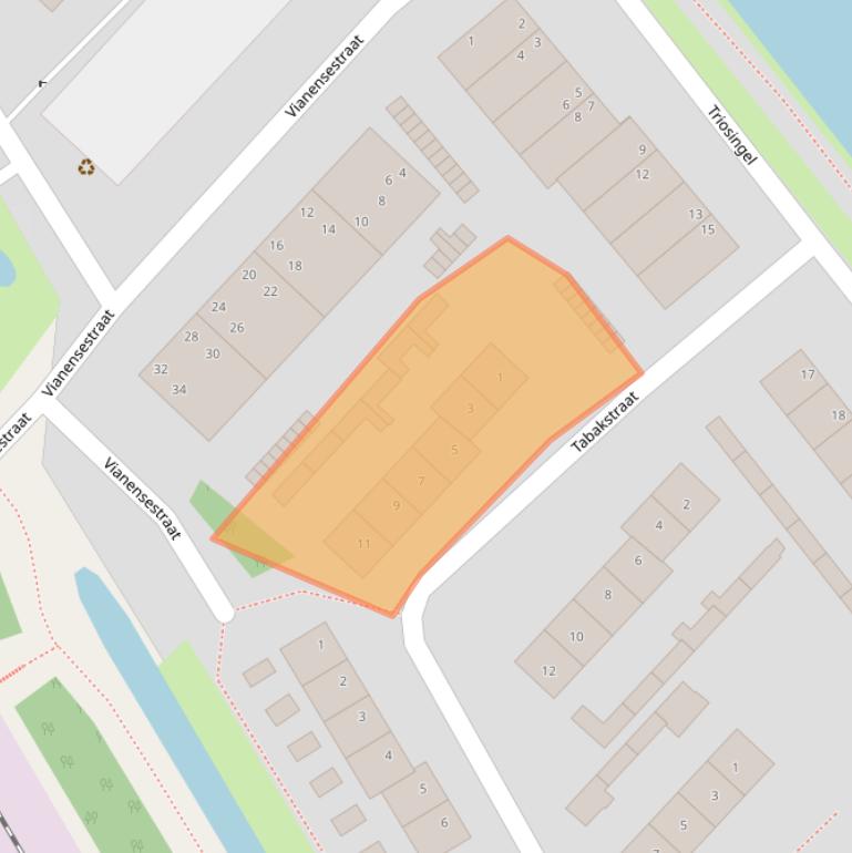 Kaart van postcodegebied 4101XD.