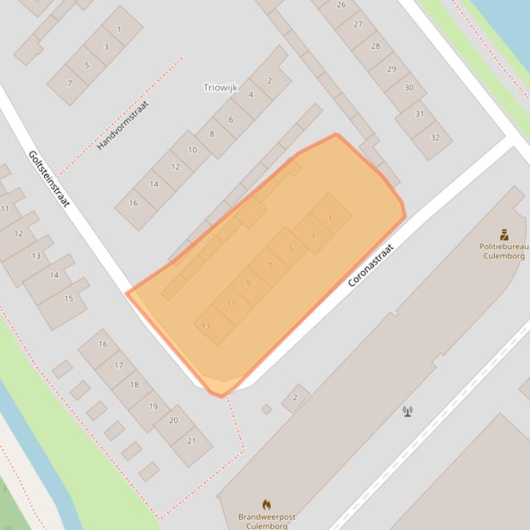 Kaart van postcodegebied 4101XJ.