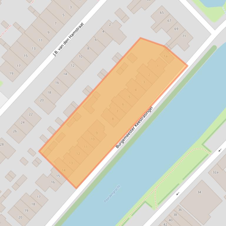 Kaart van postcodegebied 4101ZA.