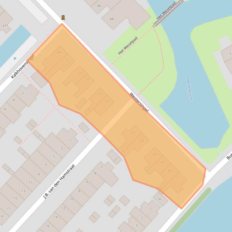 Kaart van postcodegebied 4101ZH.