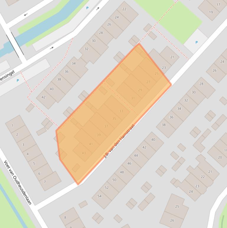 Kaart van postcodegebied 4101ZN.