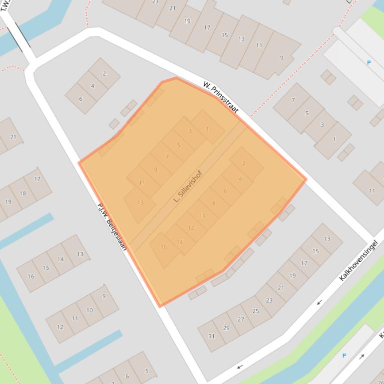 Kaart van postcodegebied 4101ZV.