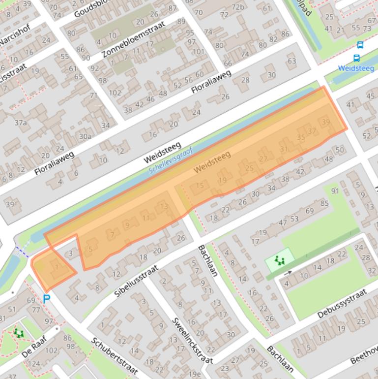 Kaart van postcodegebied 4102AA.