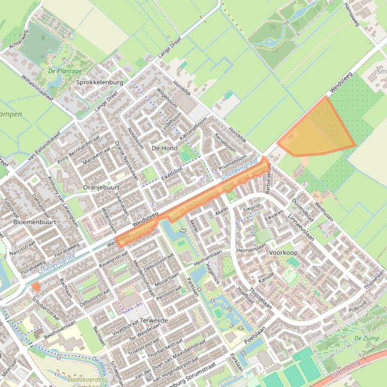 Kaart van postcodegebied 4102AC.