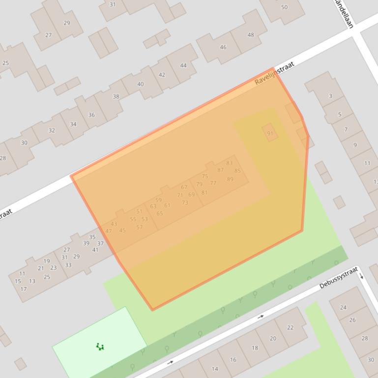 Kaart van postcodegebied 4102AH.