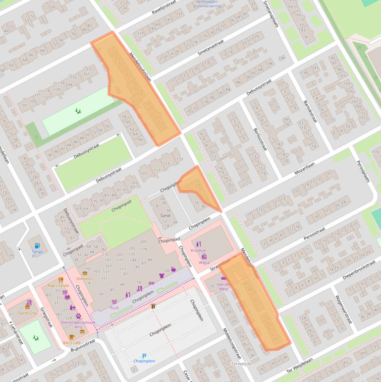 Kaart van postcodegebied 4102AW.