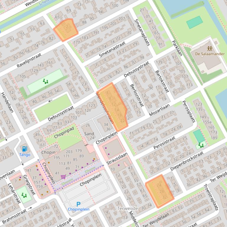 Kaart van postcodegebied 4102AX.