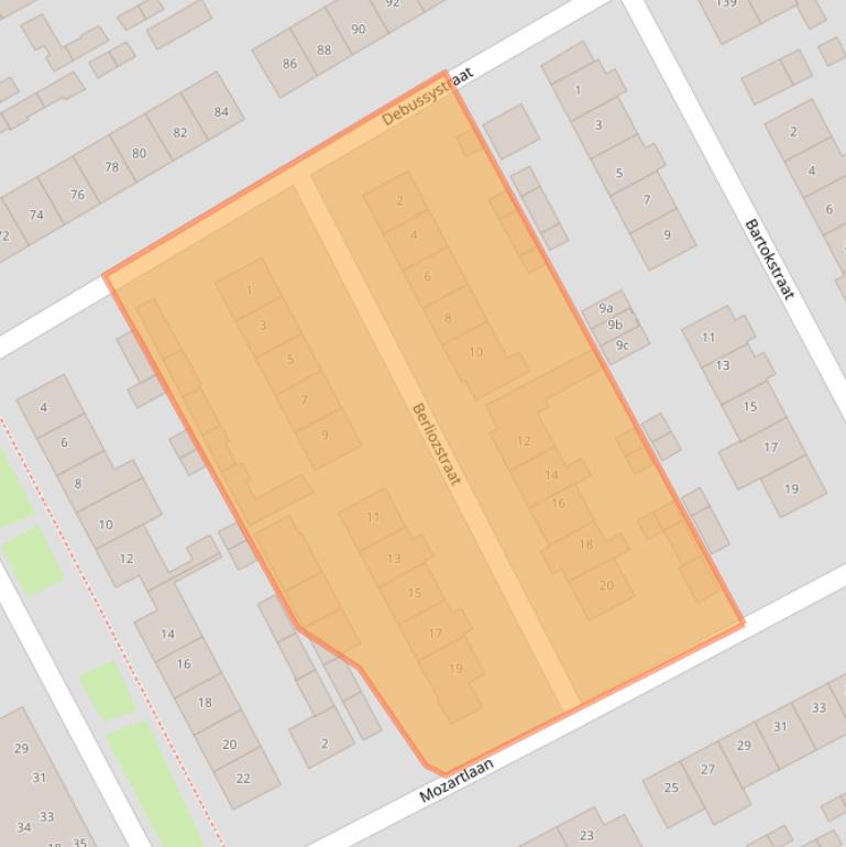 Kaart van postcodegebied 4102BC.