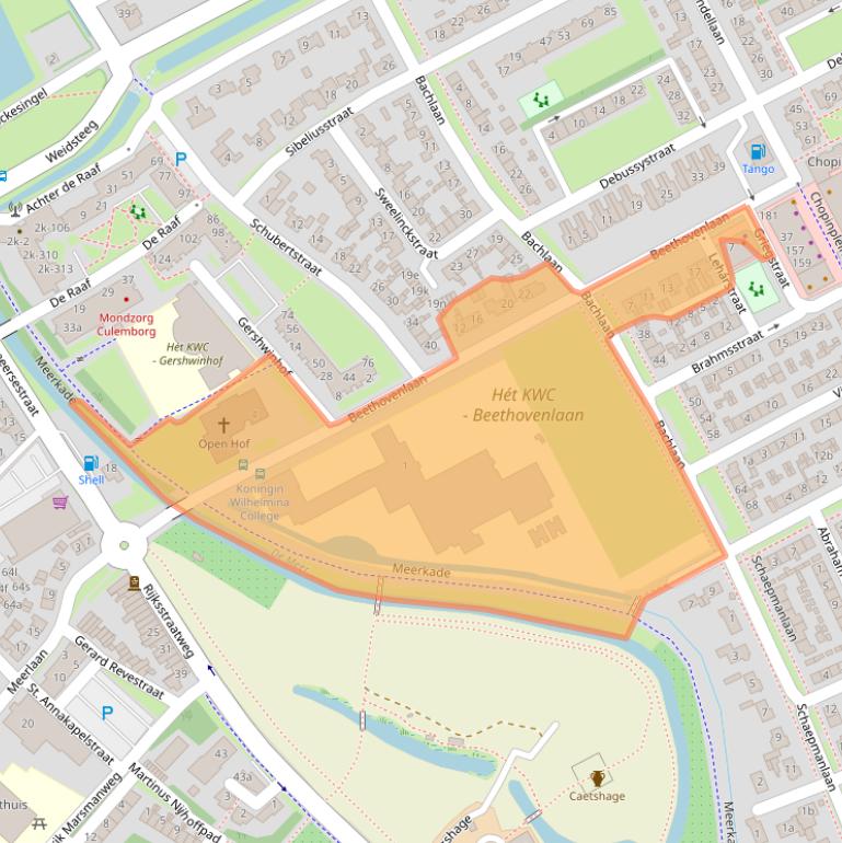 Kaart van postcodegebied 4102BM.