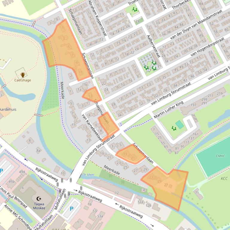 Kaart van postcodegebied 4102BW.