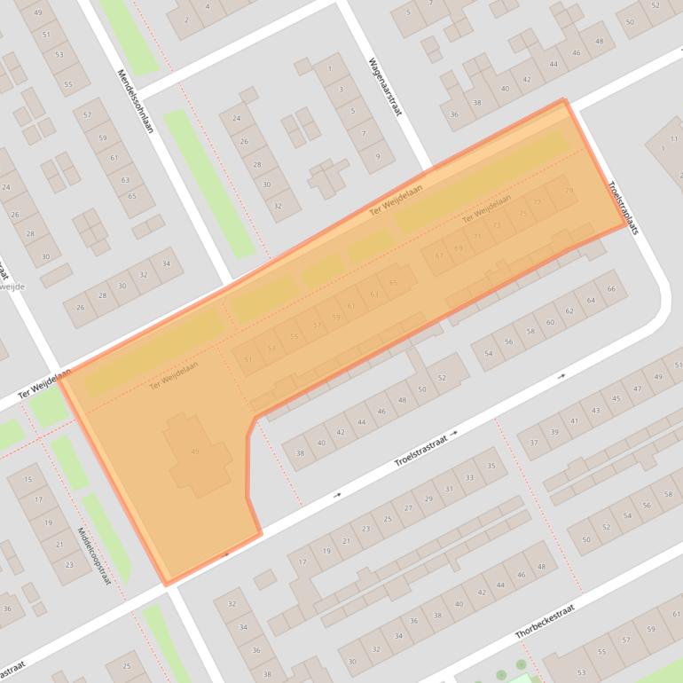 Kaart van postcodegebied 4102CB.