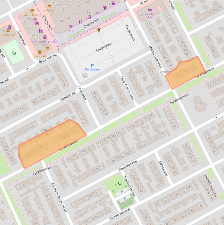 Kaart van postcodegebied 4102CC.