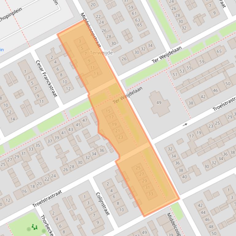 Kaart van postcodegebied 4102CE.