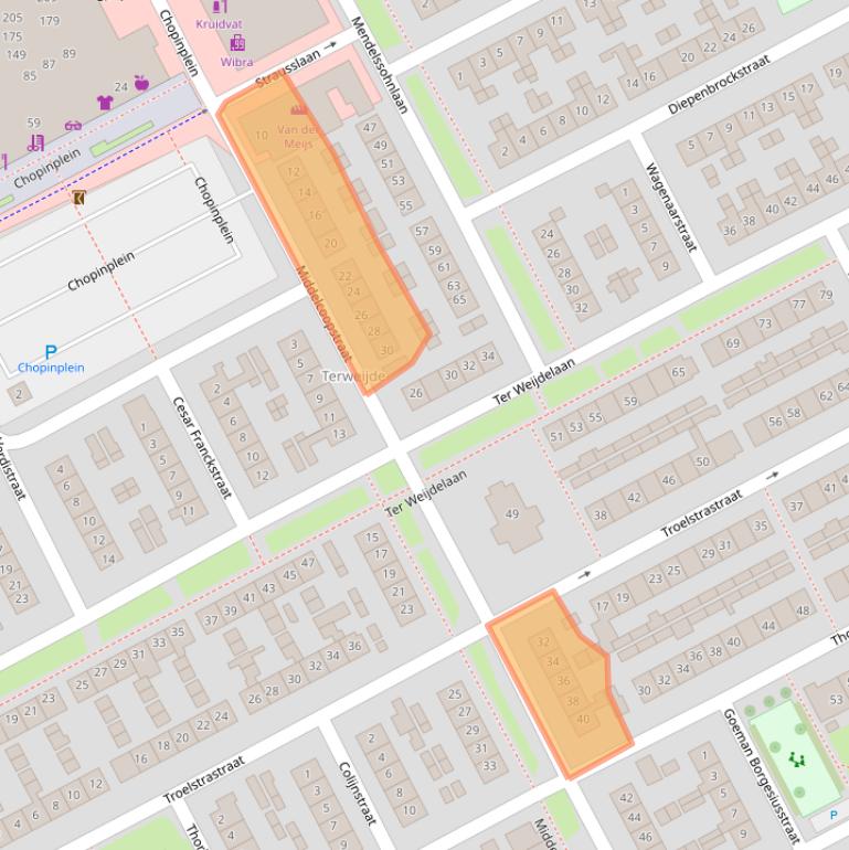 Kaart van postcodegebied 4102CH.