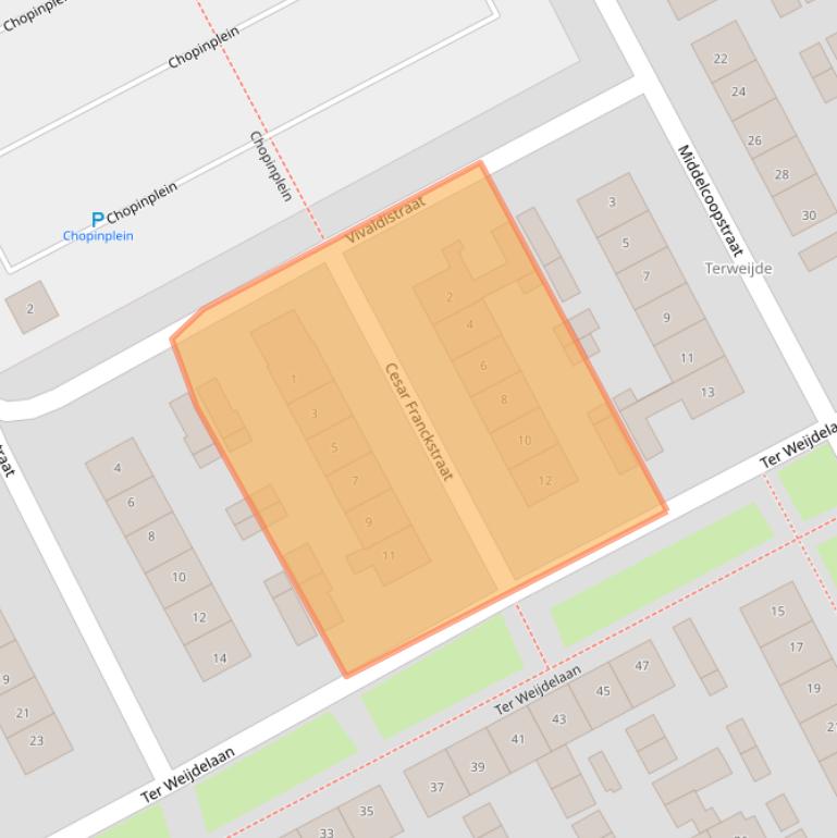 Kaart van postcodegebied 4102CK.