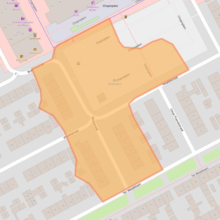 Kaart van postcodegebied 4102CL.