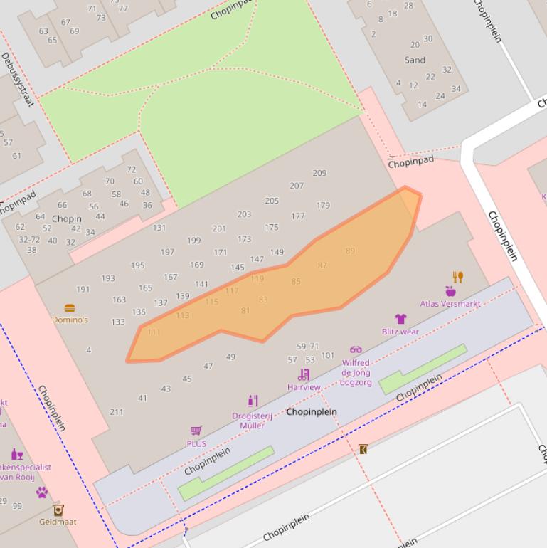 Kaart van postcodegebied 4102CW.